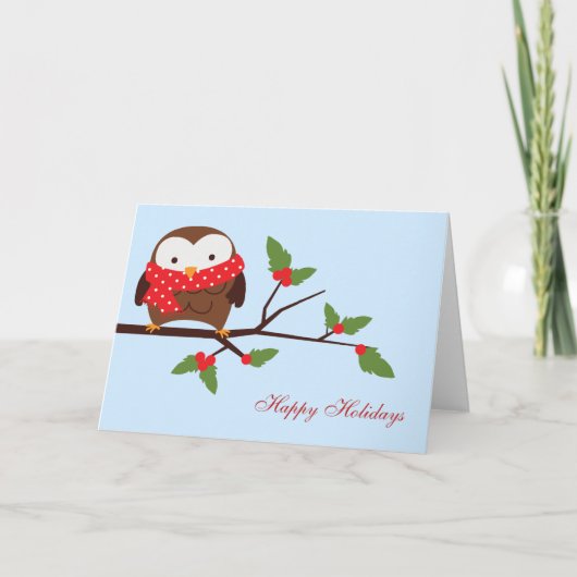 Pour Fêtes Annuelles Cartes de voeux faites sur commande de hibou de (Devant)