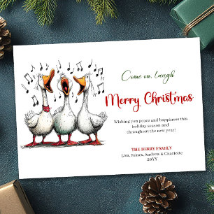 Pour Fêtes Annuelles Cartes de vœux fantaisistes de Noël avec des oies