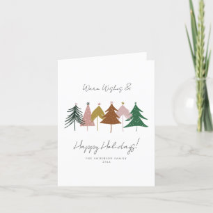 Pour Fêtes Annuelles Cartes de vœux festives avec des arbres de Noël mi