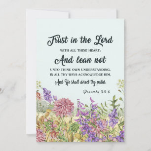 Pour Fêtes Annuelles Cartes de vœux florales personnalisées avec verset