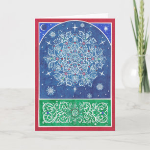 Pour Fêtes Annuelles Cartes de voeux florentines de flocon de neige de