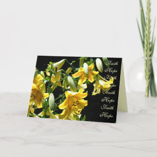 Pour Fêtes Annuelles Cartes de vœux jaunes lis Foi Espoir Amour Cartes