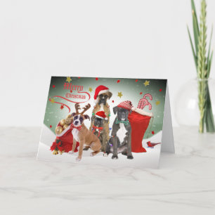 Pour Fêtes Annuelles Cartes de voeux Joyeux Noël Boxer