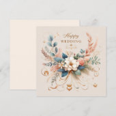 Pour Fêtes Annuelles Cartes de voeux Mariages joyeuses (Devant / Derrière)