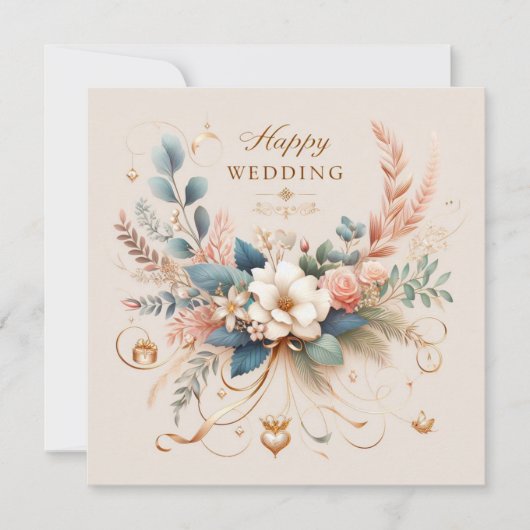 Pour Fêtes Annuelles Cartes de voeux Mariages joyeuses (Devant)