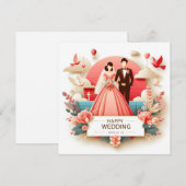Pour Fêtes Annuelles Cartes de voeux Mariages joyeuses (Devant / Derrière)