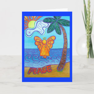 Pour Fêtes Annuelles Cartes de vœux ou notes Ange de la plage Joie et P