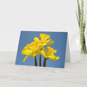 Pour Fêtes Annuelles Cartes de vœux personnalisées jonquilles jaunes de