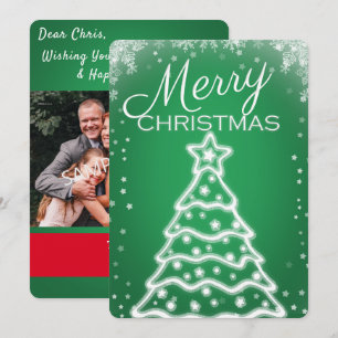 Pour Fêtes Annuelles Cartes de vœux photo de sapin de Noël blanc