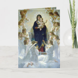 Pour Fêtes Annuelles Cartes de vœux PixDezines Madonna+Anges