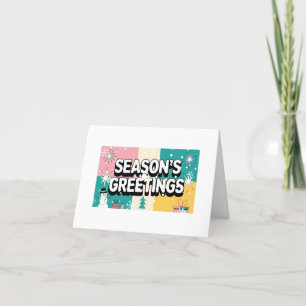 Pour Fêtes Annuelles Cartes de vœux rétro bonhomme de neige et cadeau