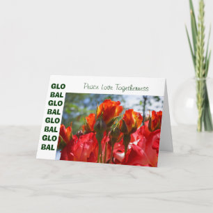Pour Fêtes Annuelles Cartes de vœux Rose Paix Amour Unité MONDIALE