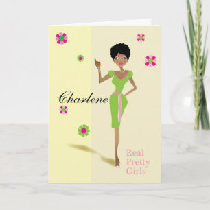 Pour Fêtes Annuelles Cartes de voeux vraies jolies filles