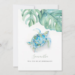 Pour Fêtes Annuelles Cartes d'entretien de la tortue marine aquarelle