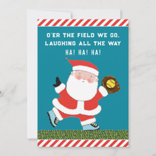 Pour Fêtes Annuelles Cartes d'Humour de Noël Softball