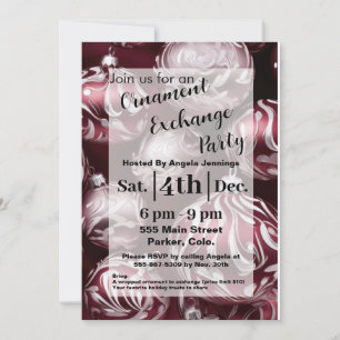 Pour Fêtes Annuelles Cartes d'invitation de la fête de Noël rouge
