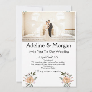 Pour Fêtes Annuelles Cartes d'invitation de mariage élégantes et person