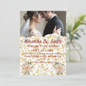 Pour Fêtes Annuelles Cartes d'invitation de mariage personnalisées élég (Debout devant)