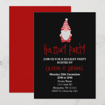 Cartes d'invitation Gnome santa Fête de Noël