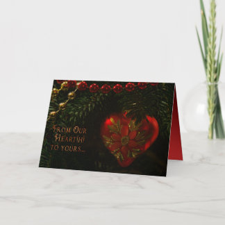 Pour Fêtes Annuelles Cartes d'ornement de Noël Coeur avec intérieur rou