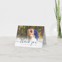 Cartes élégantes de Merci de photo de mariage de