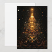 Pour Fêtes Annuelles Cartes Gold Abstrait Christmas Tree (Devant / Derrière)