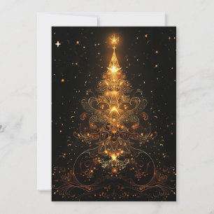 Pour Fêtes Annuelles Cartes Gold Abstrait Christmas Tree
