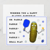 Pour Fêtes Annuelles Cartes Hanoukka Pickleball (Devant / Derrière)