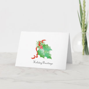 Pour Fêtes Annuelles Cartes Holly Christmas