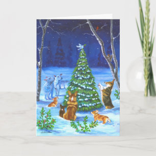 Pour Fêtes Annuelles Cartes Pembroke Welsh Corgi