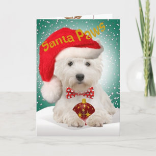 Pour Fêtes Annuelles Cartes Père Noël de West Highland Terrier