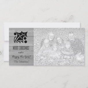Pour Fêtes Annuelles Cartes photo de Noël rustique avec photo personnal