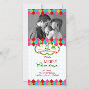 Pour Fêtes Annuelles Cartes photos de Noël colorés
