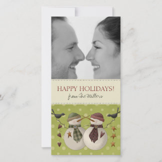 Pour Fêtes Annuelles Cartes photos de Noël Snowmen