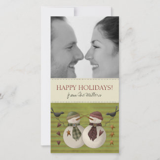 Pour Fêtes Annuelles Cartes photos de Noël Snowmen