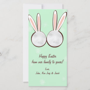 Pour Fêtes Annuelles Cartes photos de Pâques Lapin Vert