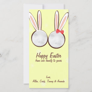 Pour Fêtes Annuelles Cartes photos de Pâques Lapin Vert