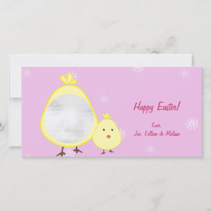 Pour Fêtes Annuelles Cartes photos de Pâques Pink Baby Chick