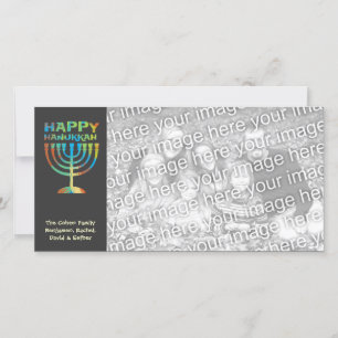 Pour Fêtes Annuelles Cartes photos Hanoukka Manorah personnalisés
