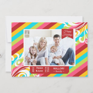 Pour Fêtes Annuelles Cartes Plat Vacances Lumineuses Et Colorées