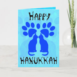 Pour Fêtes Annuelles Cat Menorah Chanukah Cartes