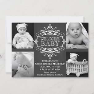 Pour Fêtes Annuelles Chalkboard Snowflake hiver plusieurs Cartes photos