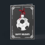 Pour Fêtes Annuelles Chalkboard soccer joueur Cartes de Noël<br><div class="desc">Chalkboard soccer ornament Vacances Cartes de voeux par intérêt. Les cartes de fin de année professionnels sont des cartes de voeux de vacances spécifiques à l'industrie. Ces cartes de fin de année spécifiques à l'occupation ajouteront une touche d'unicité à vos salutations de vacances</div>