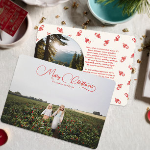 Pour Fêtes Annuelles Charmant Script Noël Vacances Deux Cartes photos