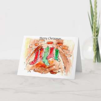 Pour Fêtes Annuelles Cheminée Joyeux Noël Noël Cartes d'art