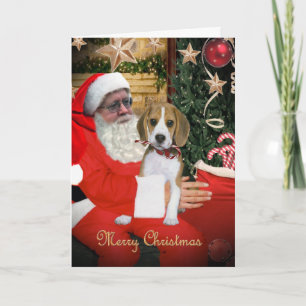 Pour Fêtes Annuelles Chiot de beagle sur les cartes du recouvrement de