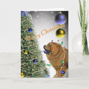 Pour Fêtes Annuelles CHOW CHOW CHOW Feux de Noël cartes