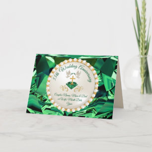Pour Fêtes Annuelles Christian, Emerald Mariage Anniversaire Cartes
