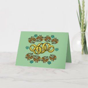 Pour Fêtes Annuelles Cinq Cartes Anneaux Dorés