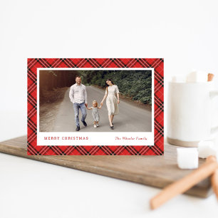 Pour Fêtes Annuelles Classic Plaid COULEUR ÉDITABLE Cartes photos de va